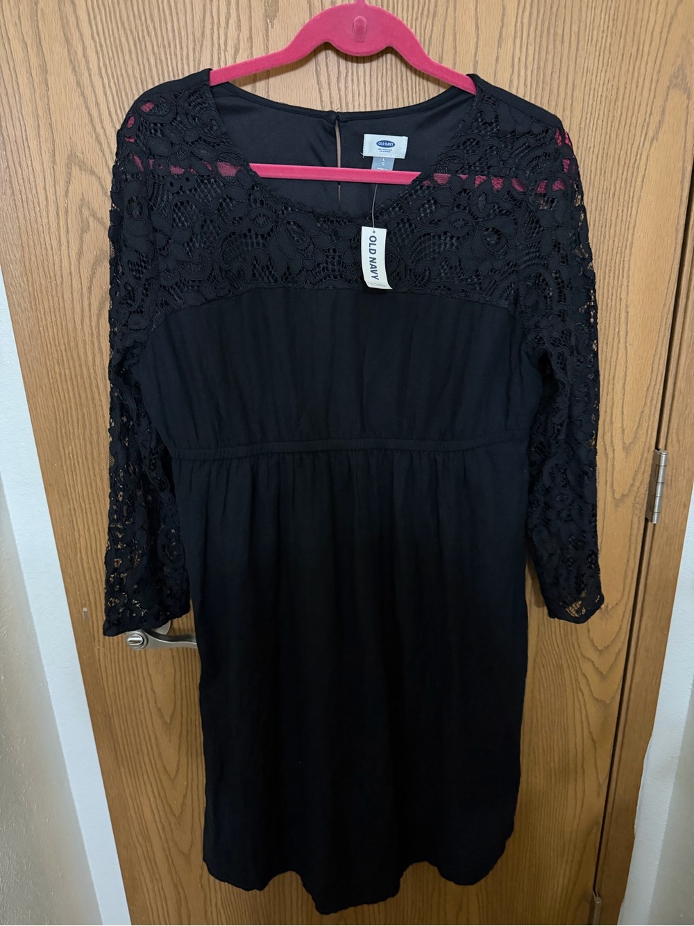 NWT Old Navy Black Lace Detail Dress Size L